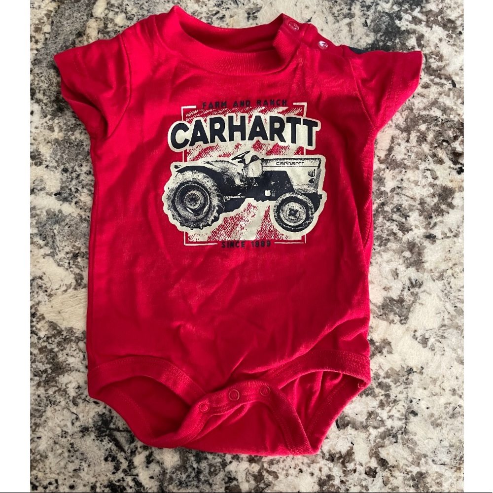 Red Carhartt Tractor Onesie